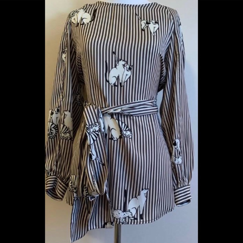 Zara satin wrap blouse